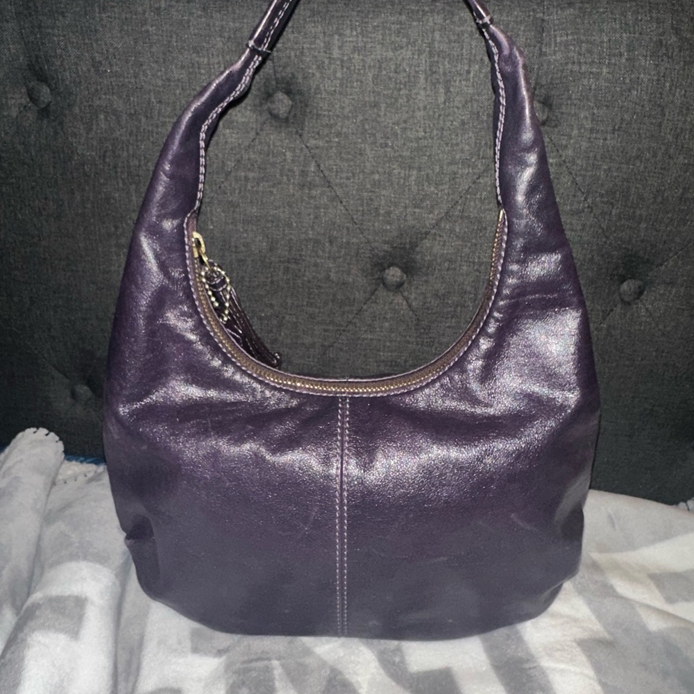 Coach Leather Ergo Hobo Bag in Deep Purple